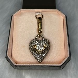 puffed pave heart charm